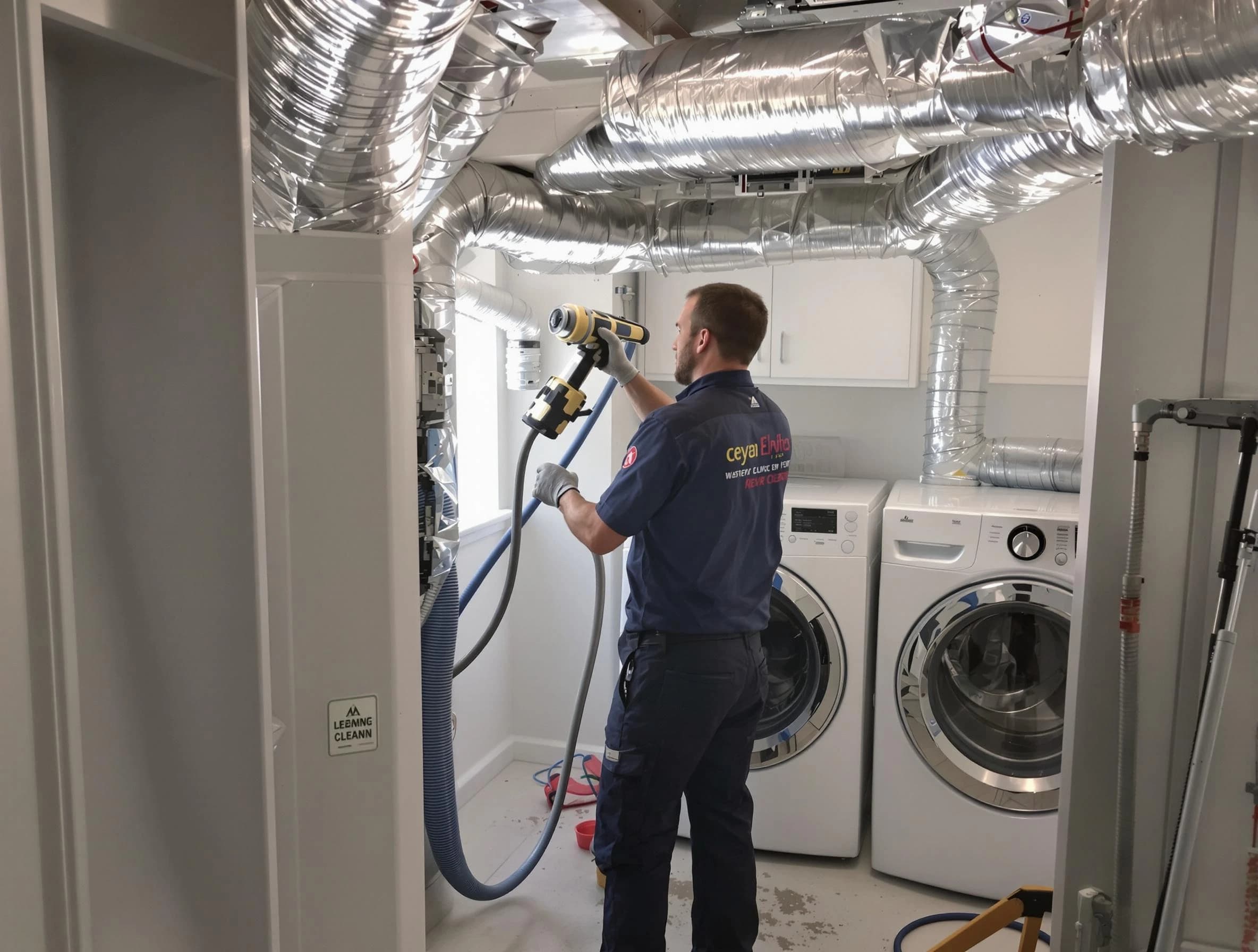 Wakefield Dryer Vent Cleaning specialist using advanced equipment for thorough duct cleaning in Wakefield