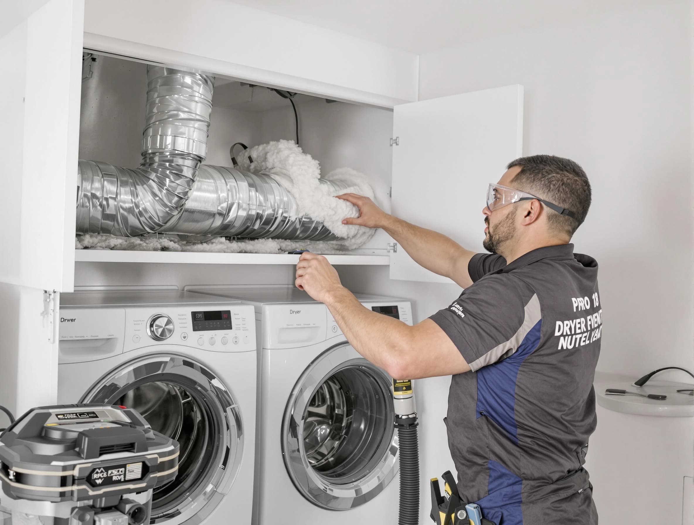 Wakefield Dryer Vent Cleaning certified technician performing specialized gas dryer vent cleaning in Wakefield
