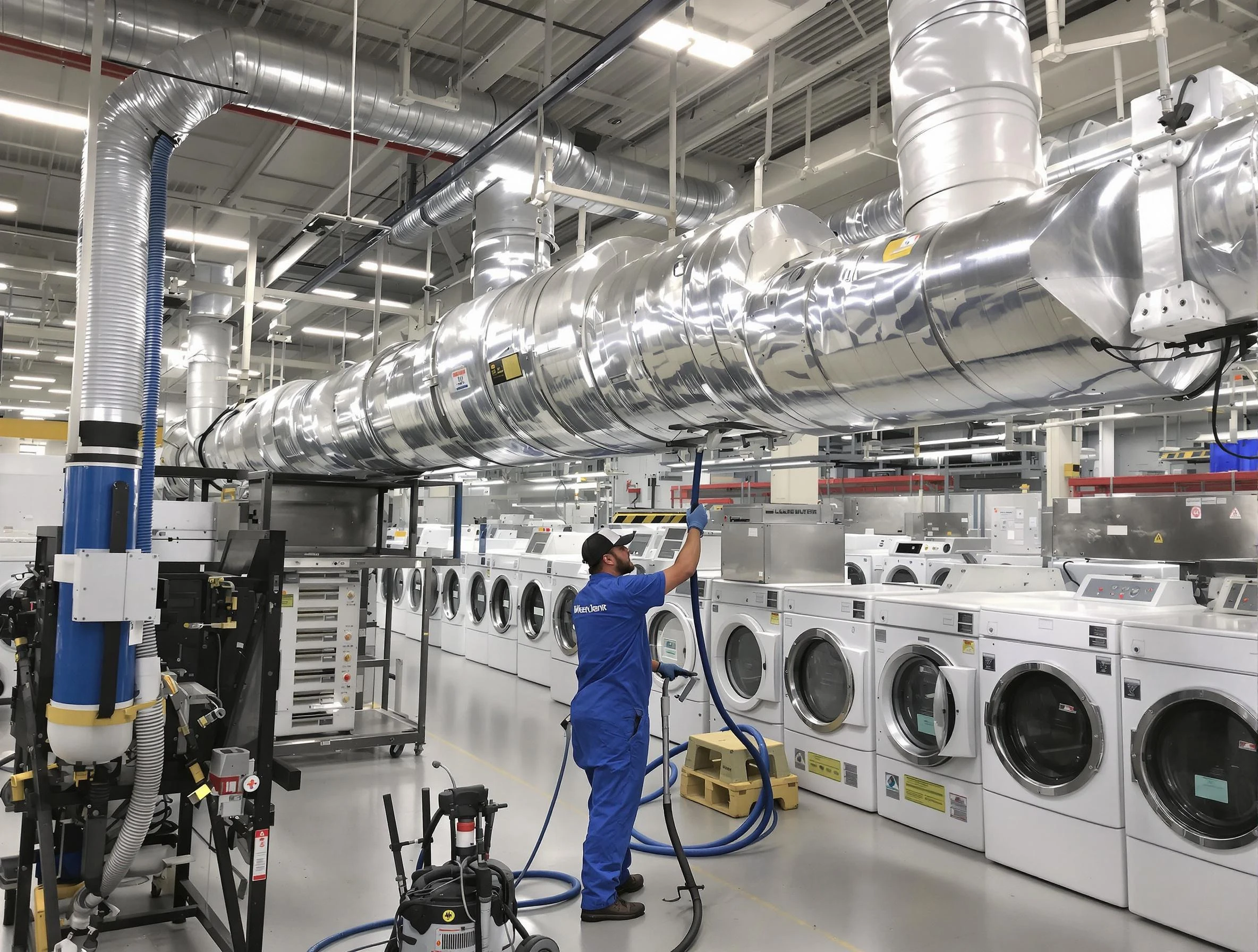 Wakefield Dryer Vent Cleaning team performing heavy-duty industrial dryer vent cleaning in Wakefield